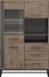 Nowoczesna witryna niska z drzwiami i szufladami do salonu Luton