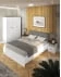 Nowoczesne łóżko 140 z tapicerowanym zagłówkiem do sypialni Lille