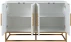 Moderní čtyřdveřová komoda na kovových rámech do obývacího pokoje Avola