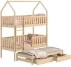 Patrová postel ve tvaru domečku s přídavnou postelí do dětského pokoje Nemo 80x180