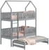 Patrová postel ve tvaru domečku s přídavnou postelí do dětského pokoje Nemo 80x190