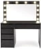 Stylowa toaletka Hollywood XL z lustrem i szufladami czarny
