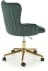 Tapicerowany fotel gabinetowy Timoteo w stylu glamour ciemny zielony