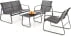 Zahradní nábytek CONOR (pohovka + dvě křesla + konferenční stolek), tmavě šedá / světle šedá
