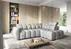 Pravá rozkládací rohová pohovka Falconn s elektrickým výsuvem sedáku