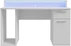 Bílý psací stůl 140x65 cm s RGB osvětlením a nástavcem na monitor AYO