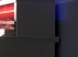 Černý stůl 160x70 cm s RGB osvětlením a nástavcem na monitor AYO